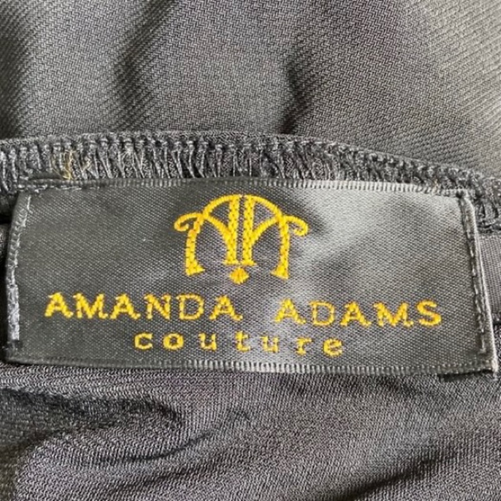 Amanda Adams Couture Beaded Black Halter Top L - Picture 9 of 11